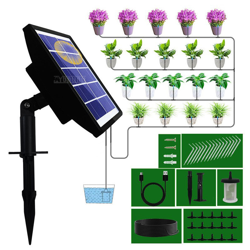 Solar Drip Irrigation Kit Garden - Kit Micro-Irrigazione, Sistema di Irrigazione Automatica