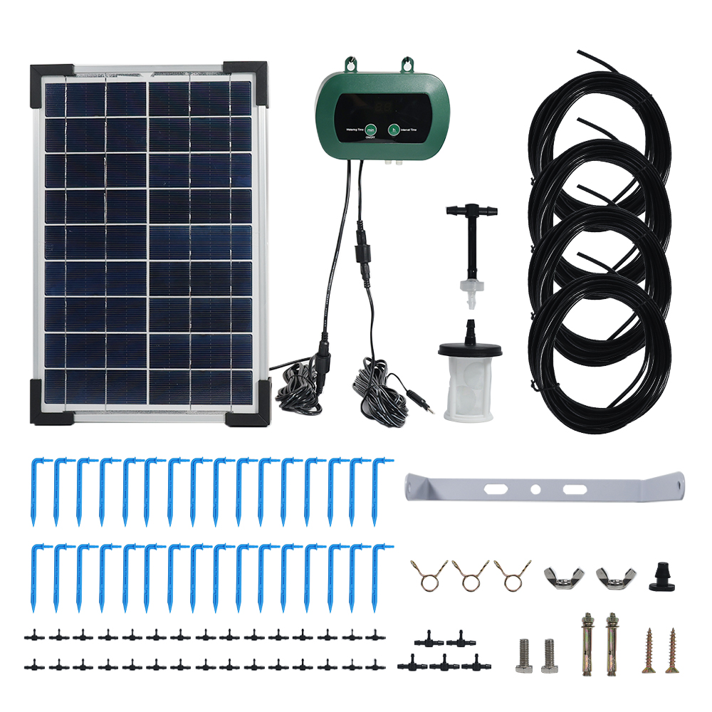 Solar Drip Irrigation Kit Garden - Attrezzatura per Idroponica Solare, Pompe a