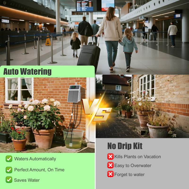 A03F-Kit di irrigazione automa - Solar Drip Irrigation Kit Garden recensione e prezzo