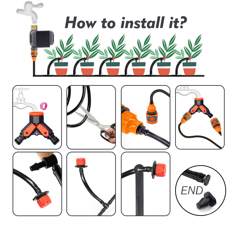Kit di irrigazione a goccia in - Solar Drip Irrigation Kit Garden recensione e prezzo