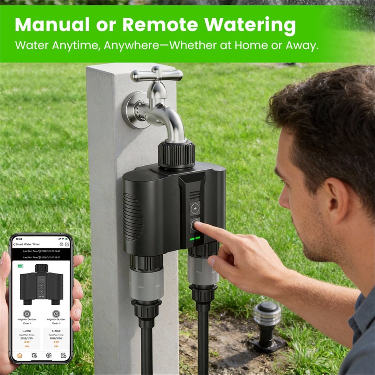 Y17A 1 Set Timer WiFi per Irri - Wifi Water Timer Hose Faucet Smart recensione e prezzo